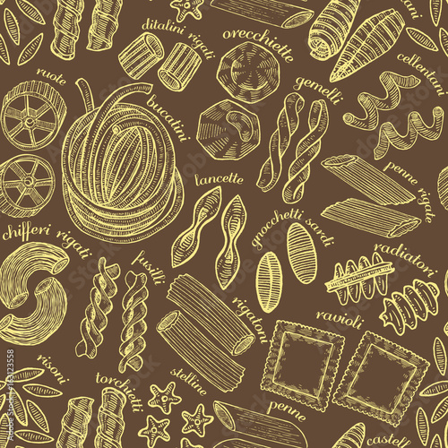 vector hand drawn dark pasta background
