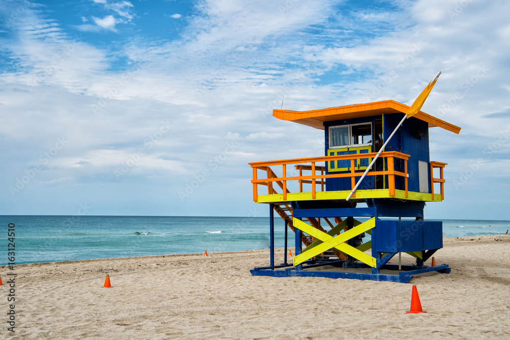 South Beach, Miami, Florida, lifeguard house in the beach South Beach, Miami, Florida, lifeguard house in the beach