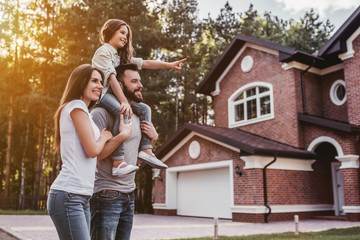 Happy family outdoors