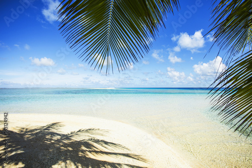 Fototapeta Naklejka Na Ścianę i Meble -  plage paradisiaque à tahiti en polynésie