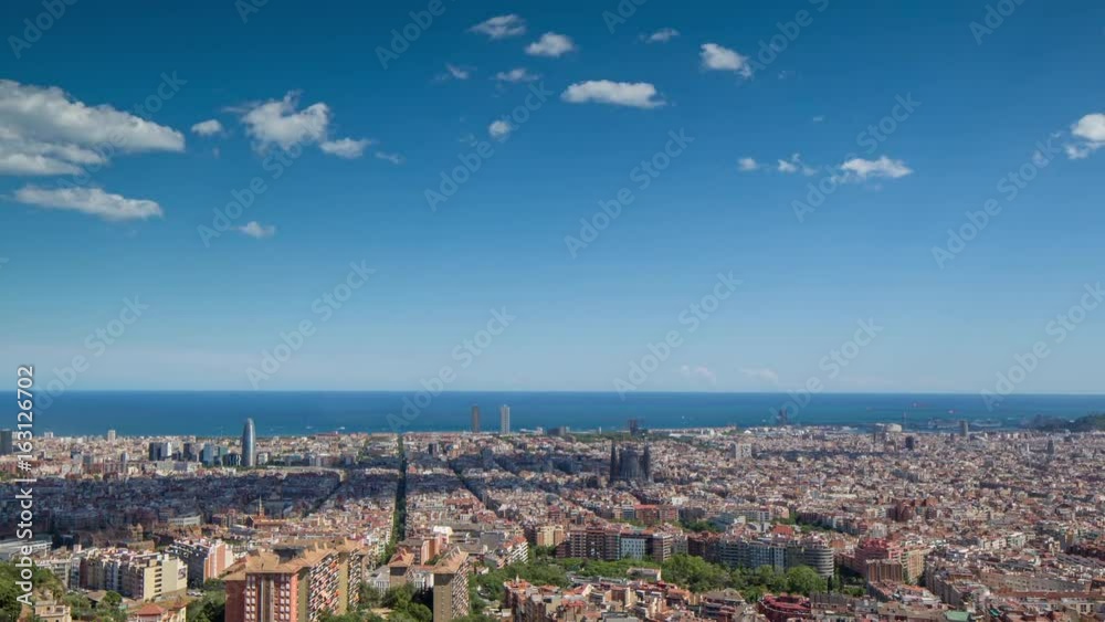 wide angle timelapse of barcelona shot from the bunkers de carmel offering amazing panoramic views over the city skyline wide angle timelapse of barcelona shot from the bunkers de carmel offering amazing panoramic views over the city skyline