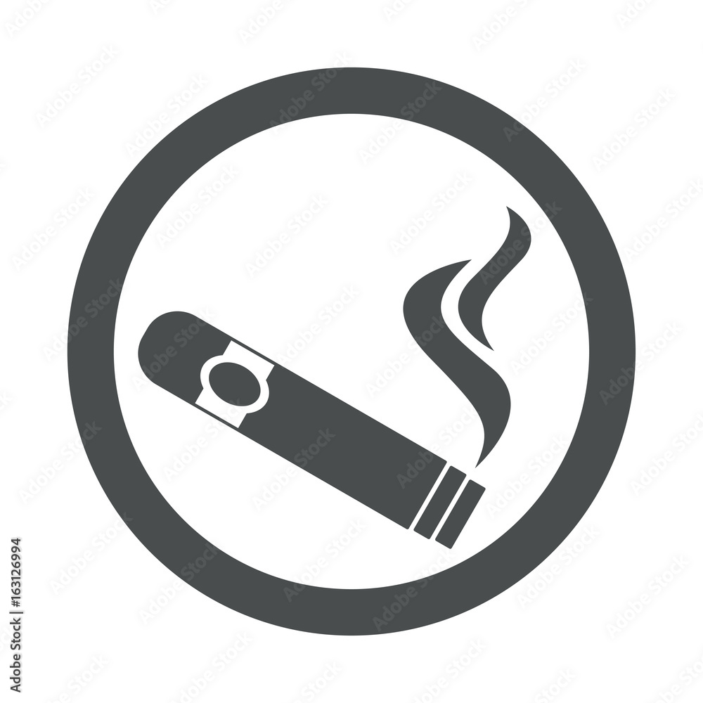 Icono plano puro con humo en circulo color gris Icono plano puro con humo en circulo color gris