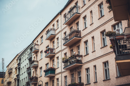 houses at berlin with balconies in a row