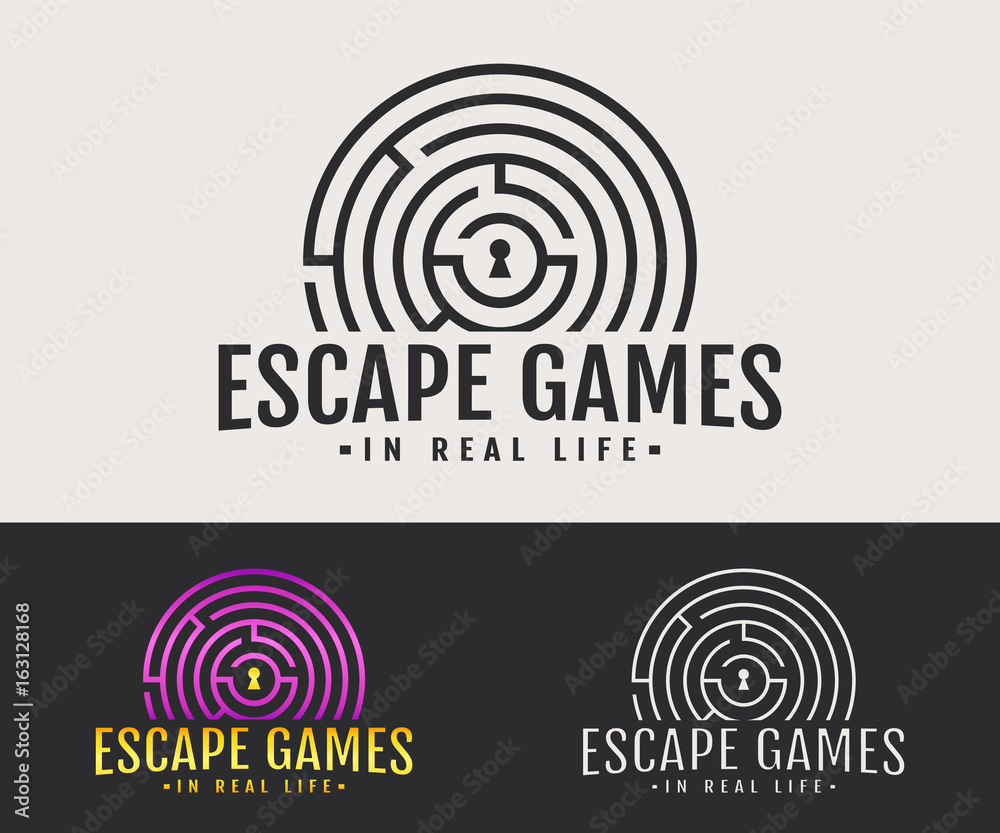 Naklejka premium Logo gier ucieczki w prawdziwym życiu.