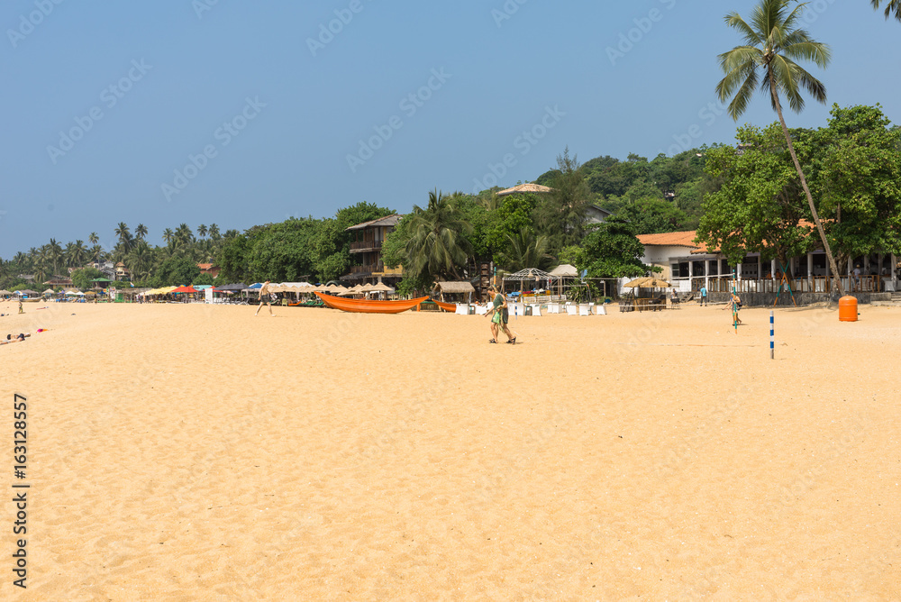 At the beach of Unawatuna, one of the major tourist spots in the south west of Sri Lanka	