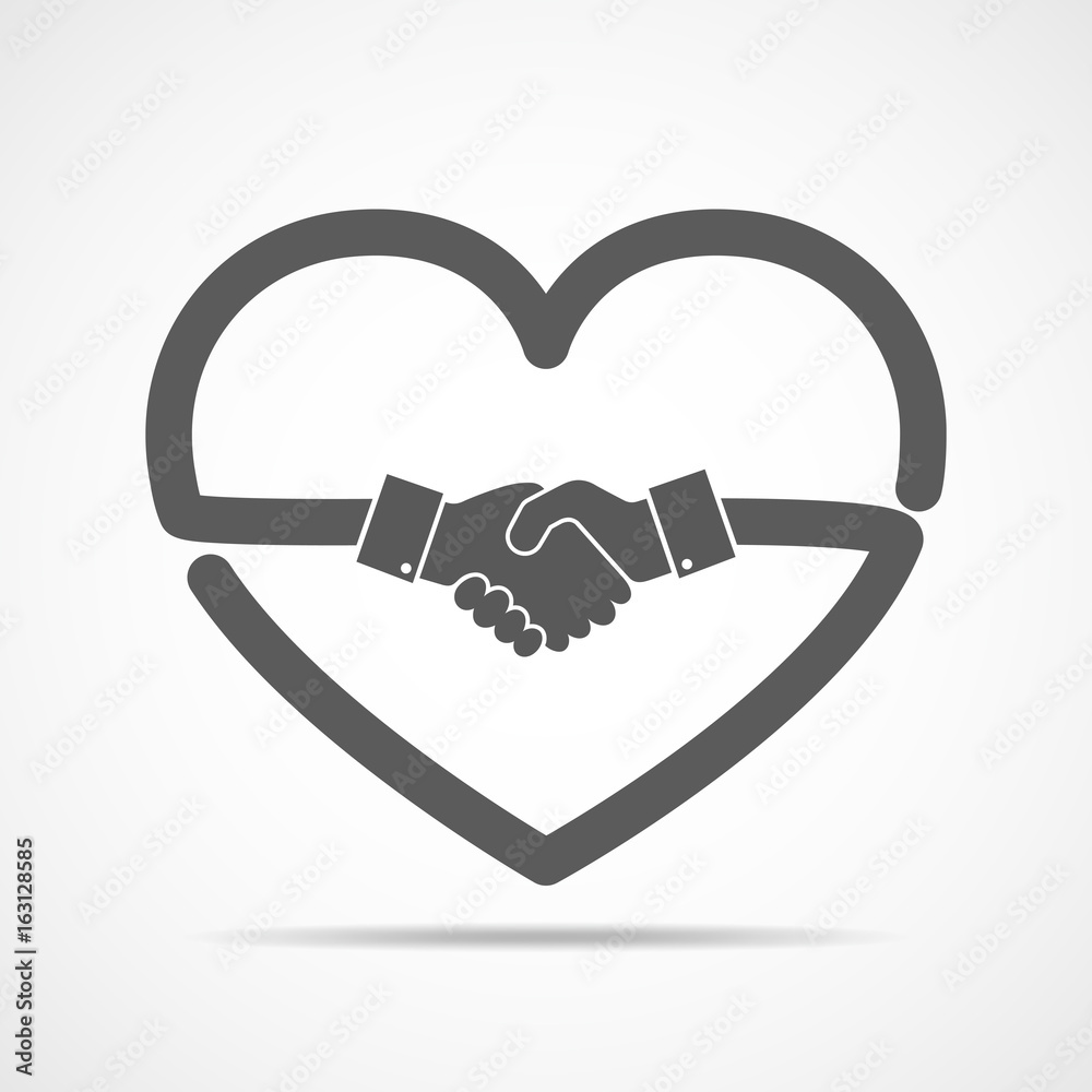 Abstract handshake in the shape of heart. Vector illustration. Abstract handshake in the shape of heart. Vector illustration.