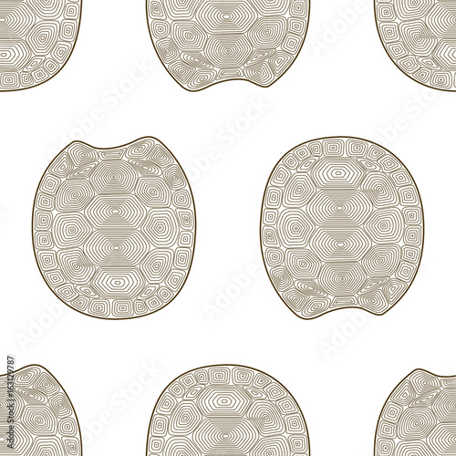 Carapace turtle Zen Tangle seamless pattern. Coloring book wildlife animal. Wallpaper shell tortoise.