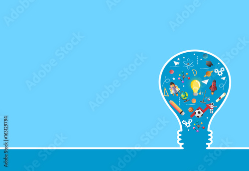 idea on light bulb.education concept.can be used for layout.vector