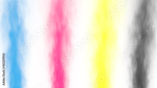 CMYK colored smoke on white background