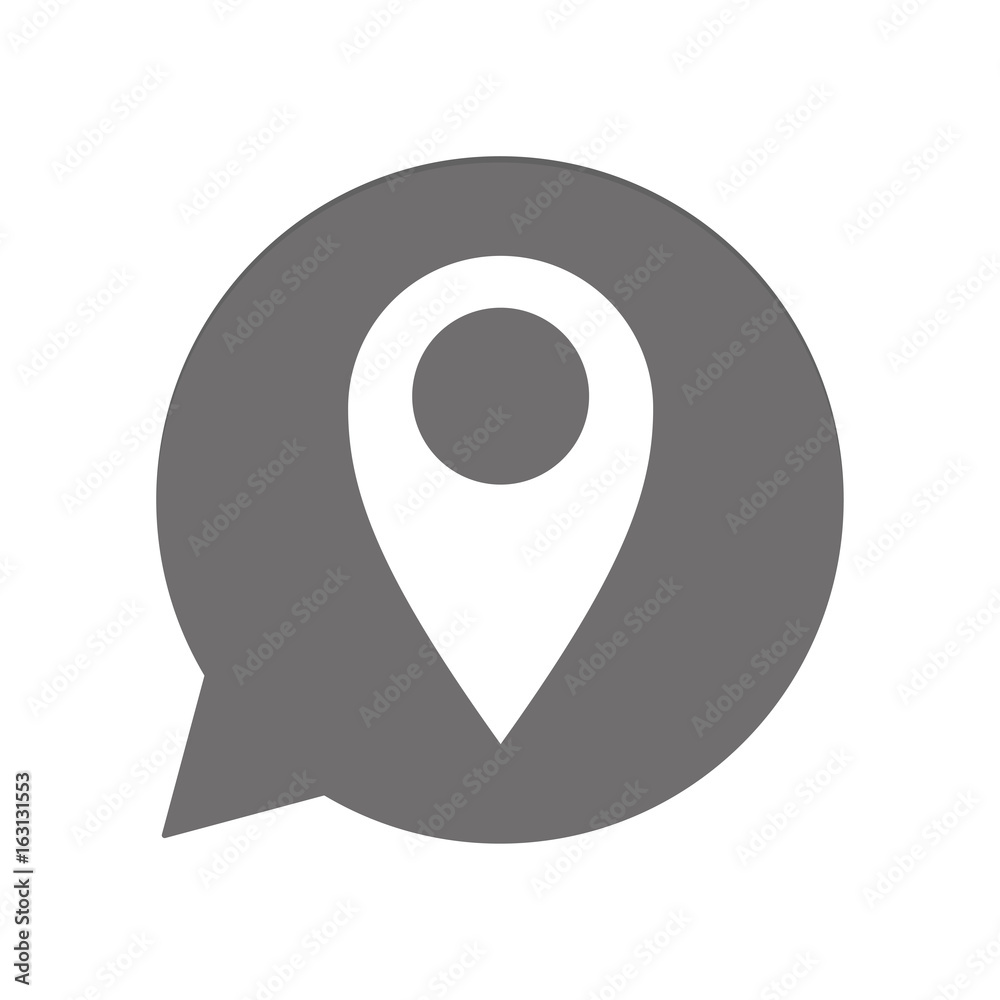 Graue Sprechblase rund - Position Pin Graue Sprechblase rund - Position Pin