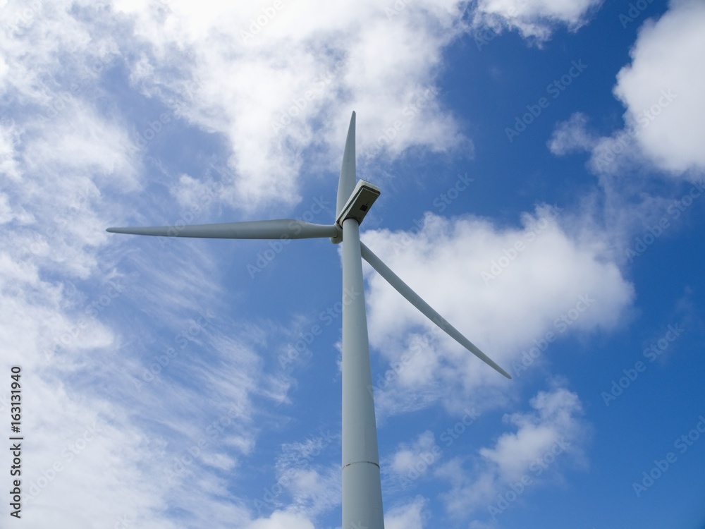 Wind turbine on the sky background, close up, bottom-up view
Top part of the wind turbine on the background of the blue sky, partly covered with white clouds, bottom-up view Wind turbine on the sky background, close up, bottom-up view
Top part of the wind turbine on the background of the blue sky, partly covered with white clouds, bottom-up view
