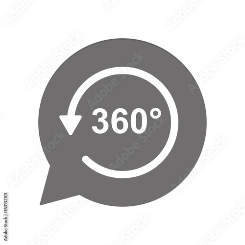 Graue Sprechblase rund - 360 Grad Panorama