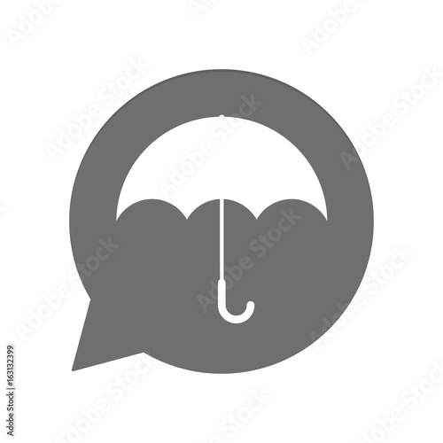 Graue Sprechblase rund - Regenschirm