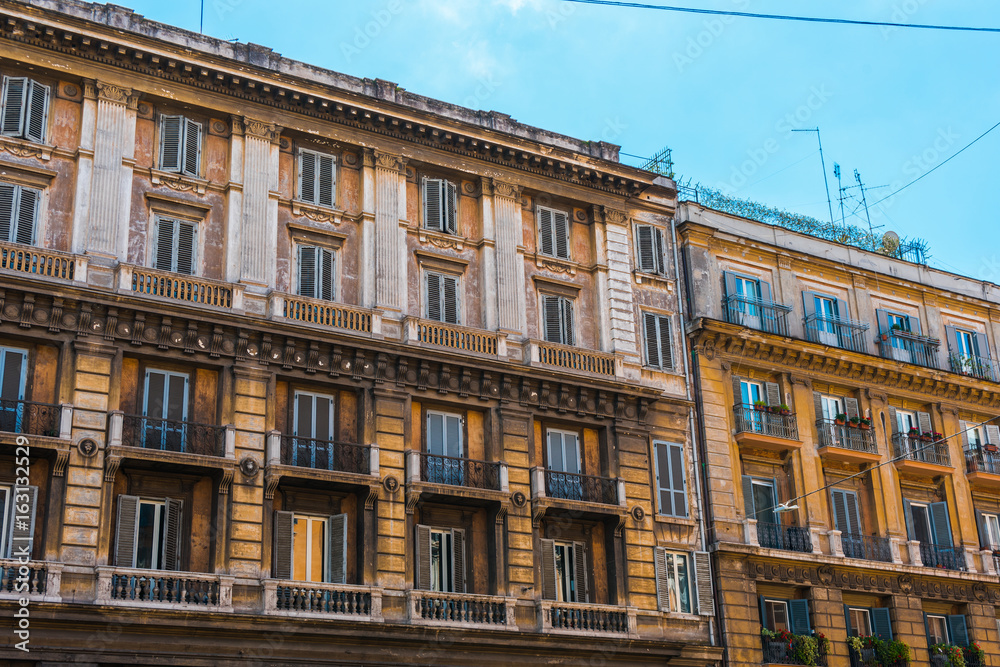 old fashioned apartment houses at italy