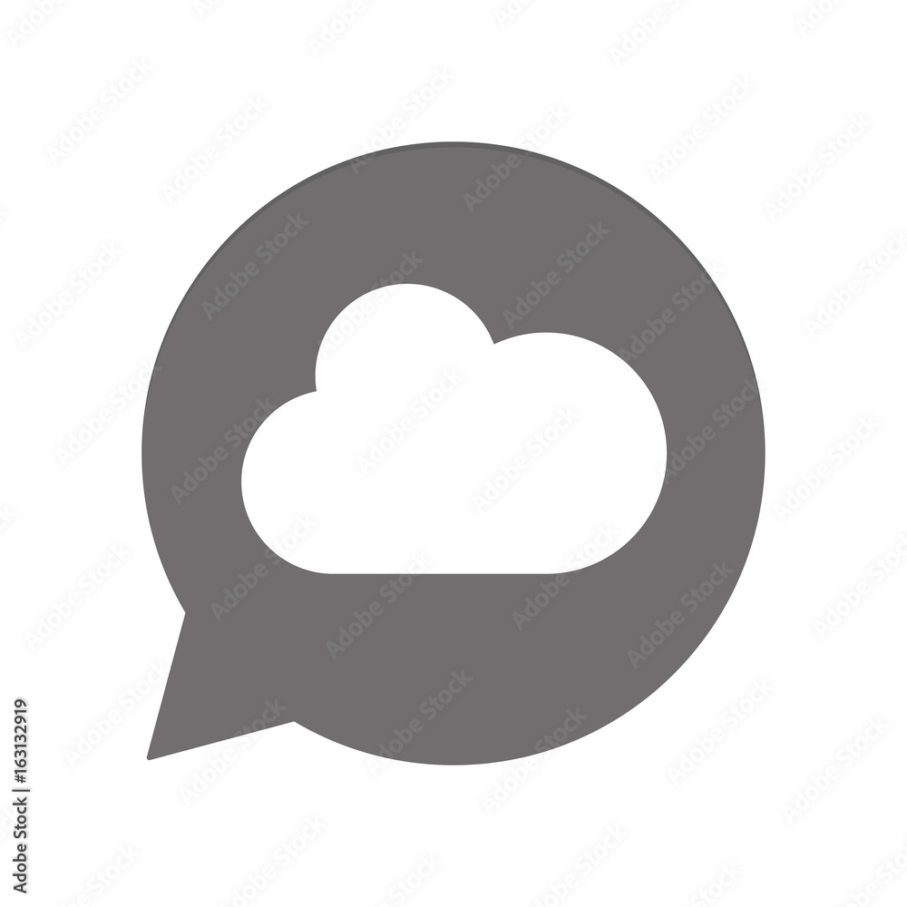 Graue Sprechblase rund - Wolke Graue Sprechblase rund - Wolke