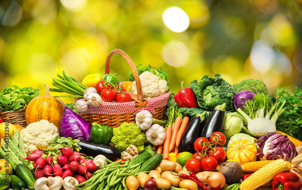 Vegetables and fruits background