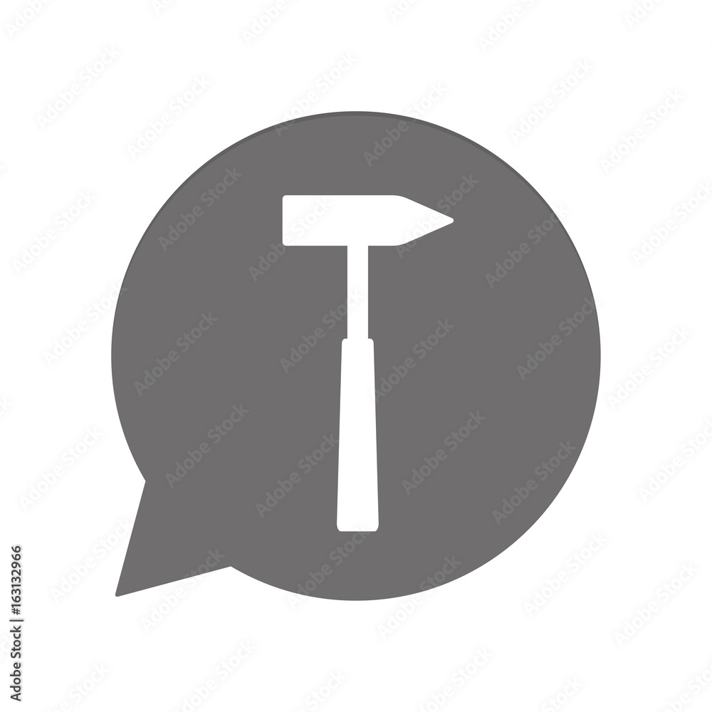 Graue Sprechblase rund - Hammer Graue Sprechblase rund - Hammer