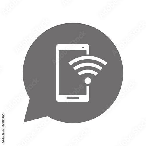 Graue Sprechblase rund - Smartphone Verbindung
