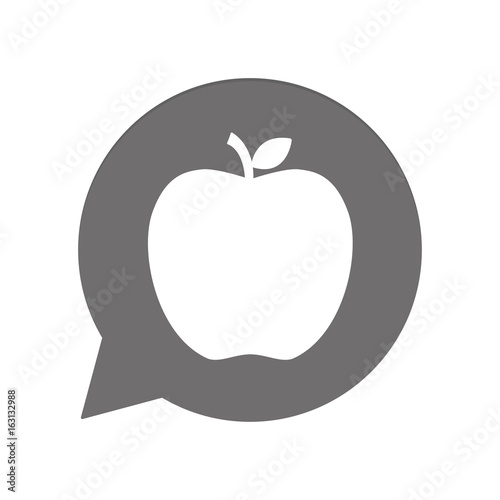 Graue Sprechblase rund - Apfel