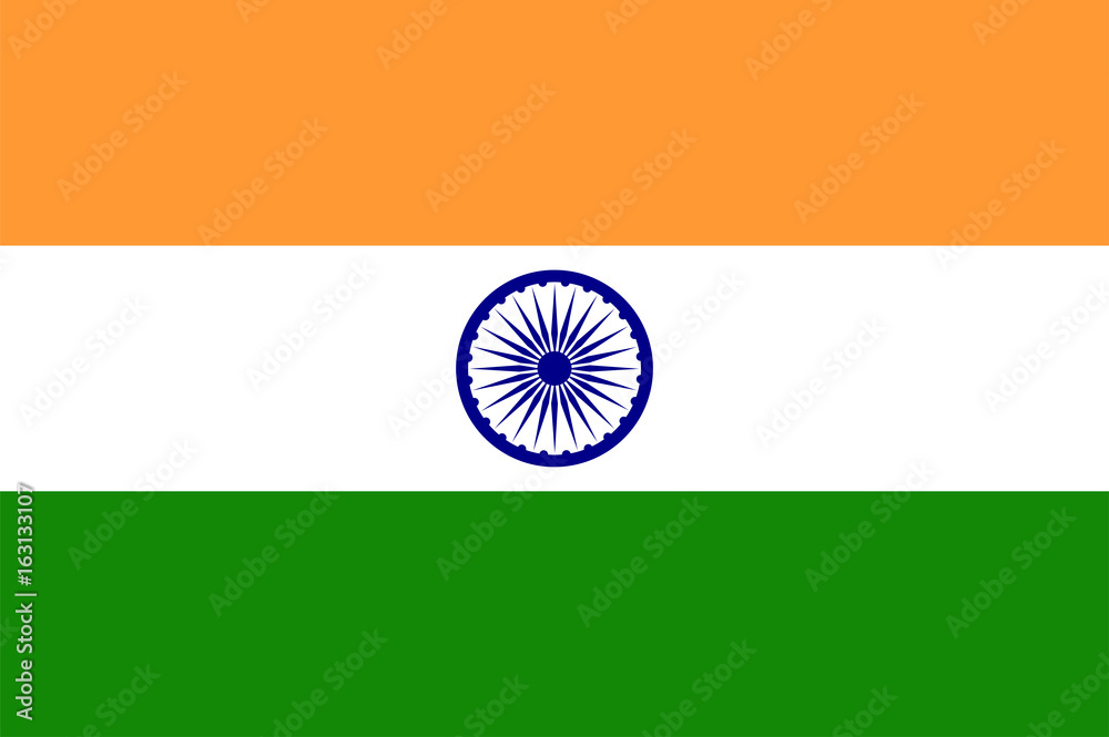 Naklejka premium Indian flag. Flat vector illustration EPS 10