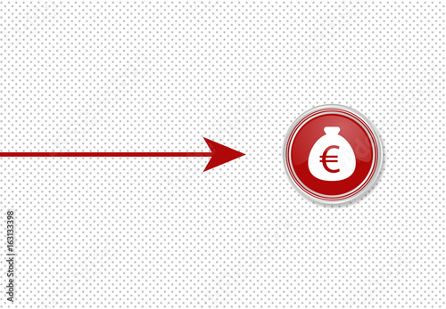 Pfeil zeigt auf Knopf - Geldsack Euro - Kapitalanlage