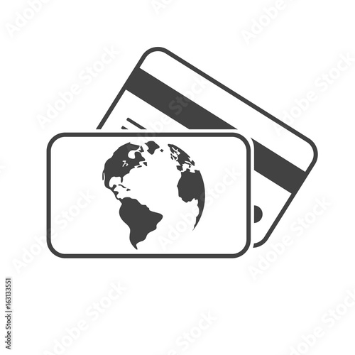 Set of credit cards. Worldwide payment. Flat style icon. Vector illustration