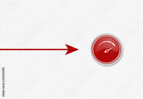 Pfeil zeigt auf Knopf - Tachometer
