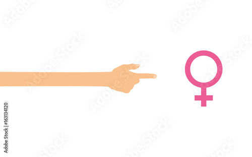 Hand zeigt auf - Symbol Frau