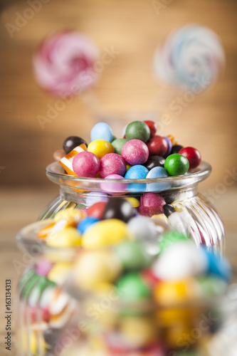 Mixed colorful gum balls