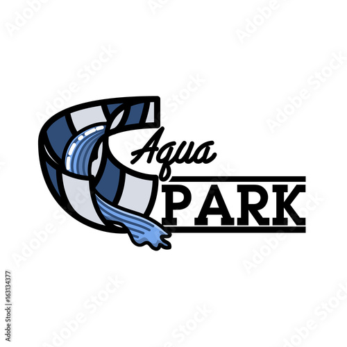 Color vintage aquapark emblem