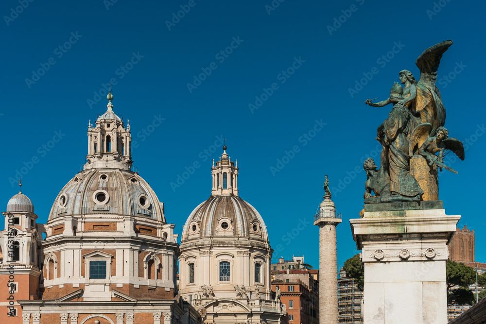 Domes of historic buildings in Rome