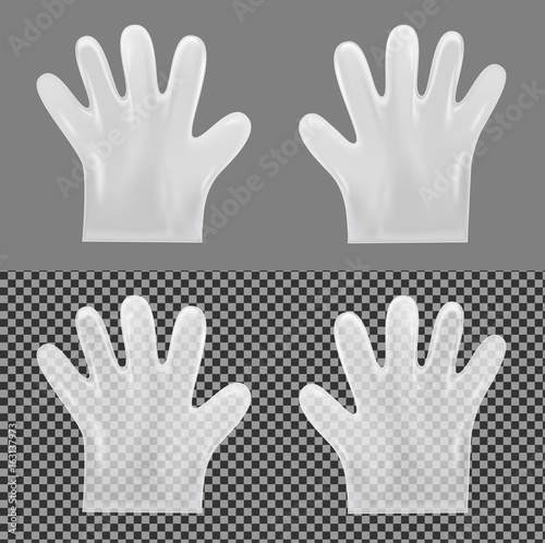 Disposable transparent plastic gloves