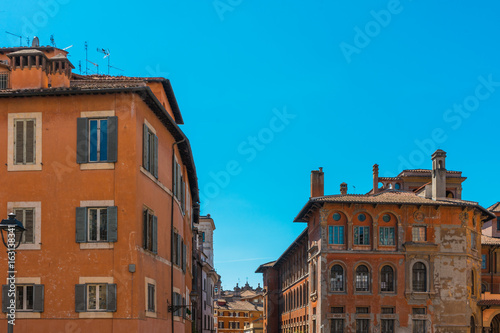 beautiful orange houses at rome as overview scene