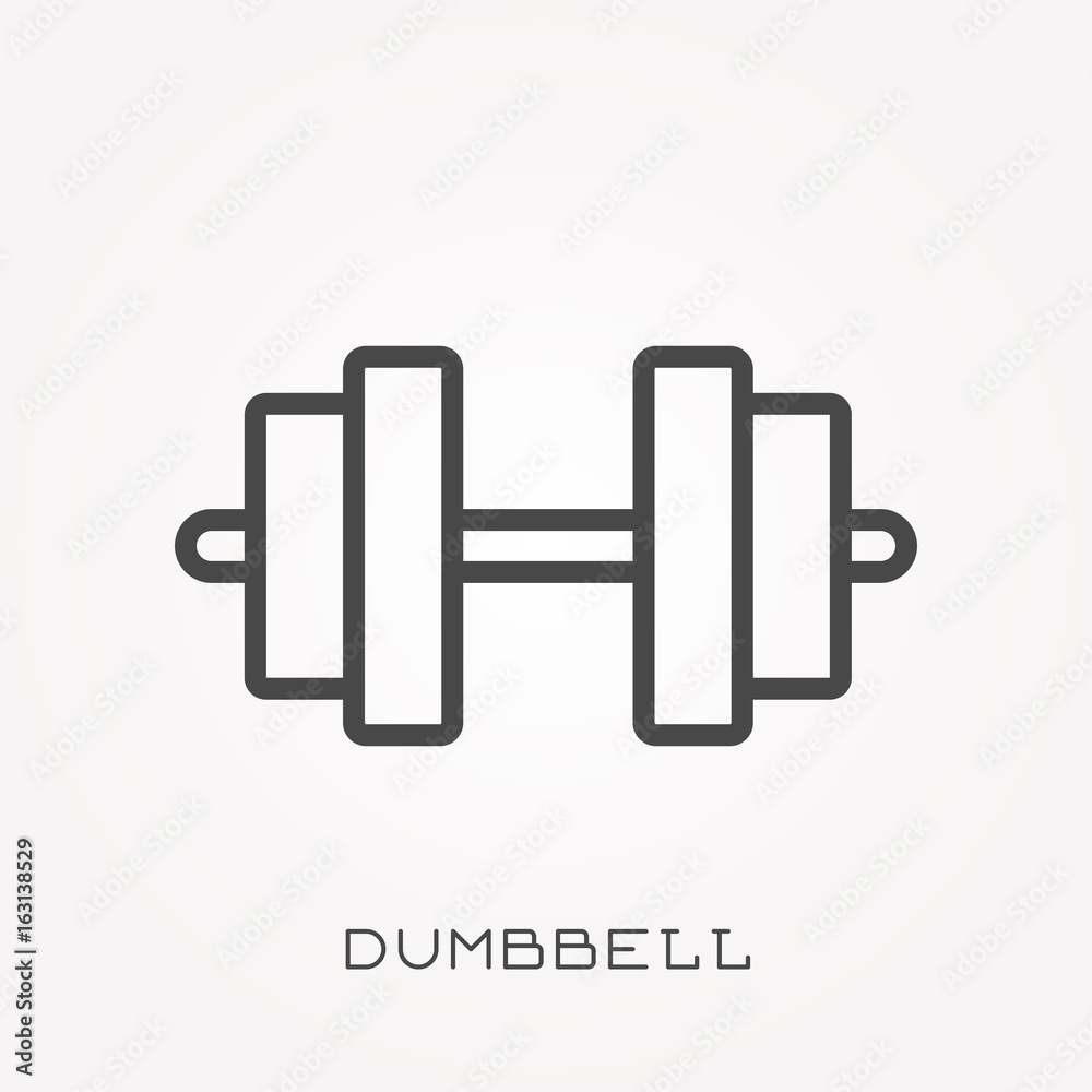 Line icon dumbbell Line icon dumbbell