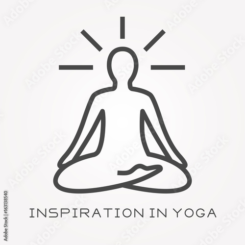 Line icon inspiration in yoga