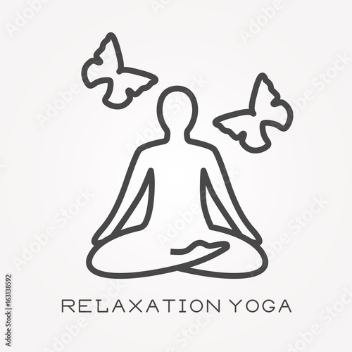 Line icon relaxation yoga