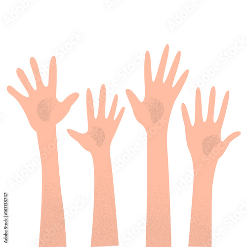 4 hands flat illustration