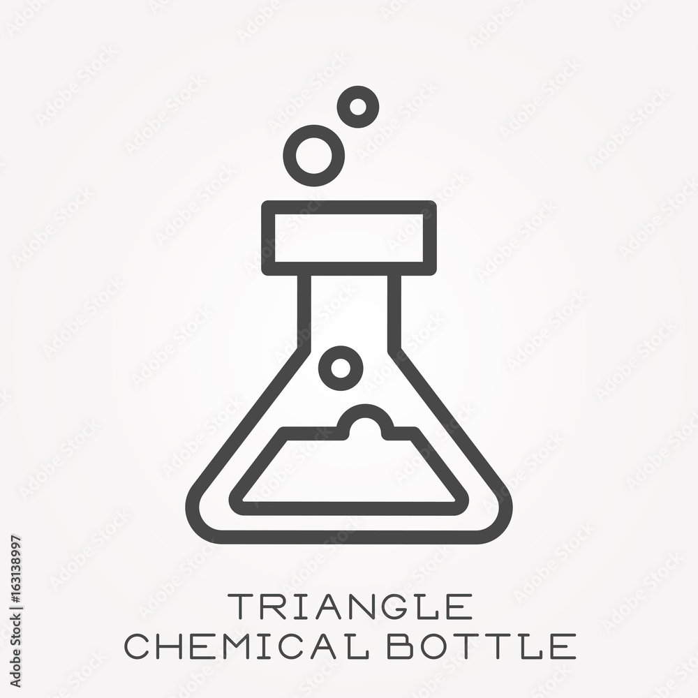 Line icon triangle chemical bottle Line icon triangle chemical bottle
