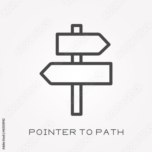 Line icon pointer to path