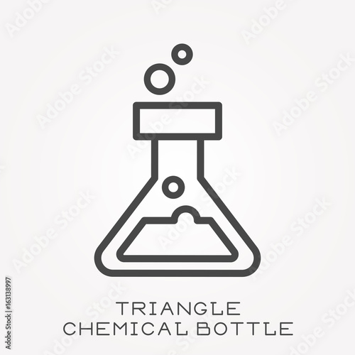 Line icon triangle chemical bottle
