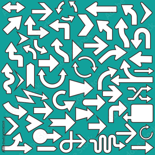 Set of arrows icons symbols vector illustration
