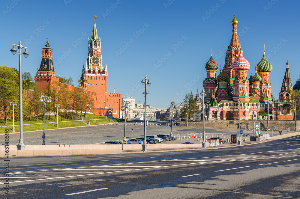 Morning view of Kremlin, Red Square and St. Basil's Cathedral , Moscow, Russia. Morning view of Kremlin, Red Square and St. Basil's Cathedral , Moscow, Russia.