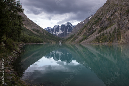 Beautiful Shavlinsky lake in the evening, Altay, Russia.