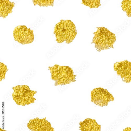 Vector seamless pattern with polka dots gold . Gold dots, sparkles, shining dots © artemisia1508