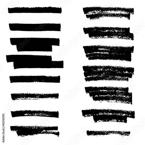 Vector highlighter brush lines. Hand drawing.