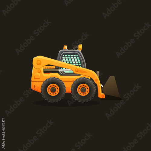 Mini loader vector cartoon isolated illustration.