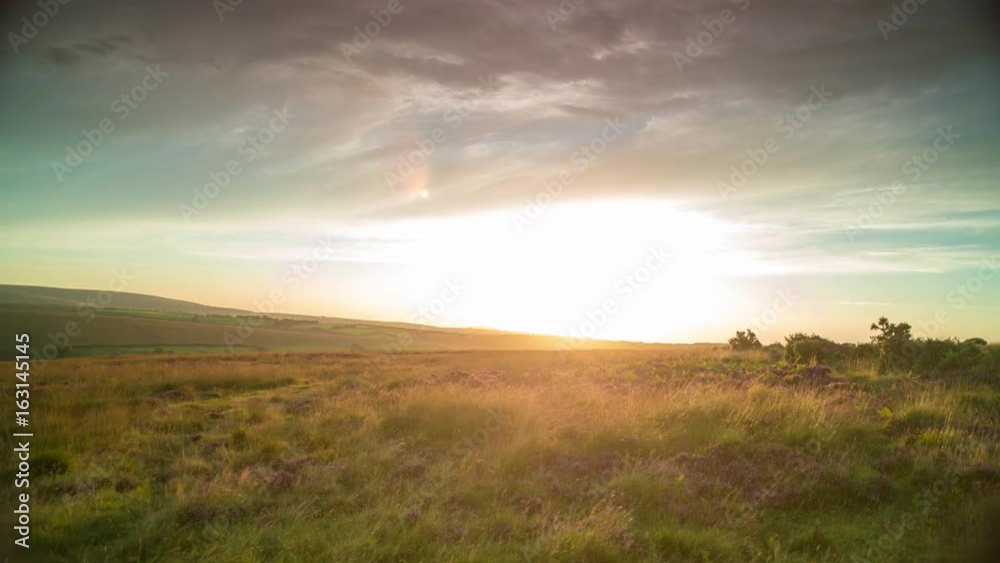 timelapse during early morning of the rolling wild hills of Exmoor, devon, uk timelapse during early morning of the rolling wild hills of Exmoor, devon, uk