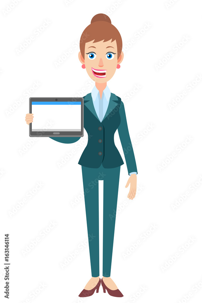 Businesswoman holding tablet PC Businesswoman holding tablet PC