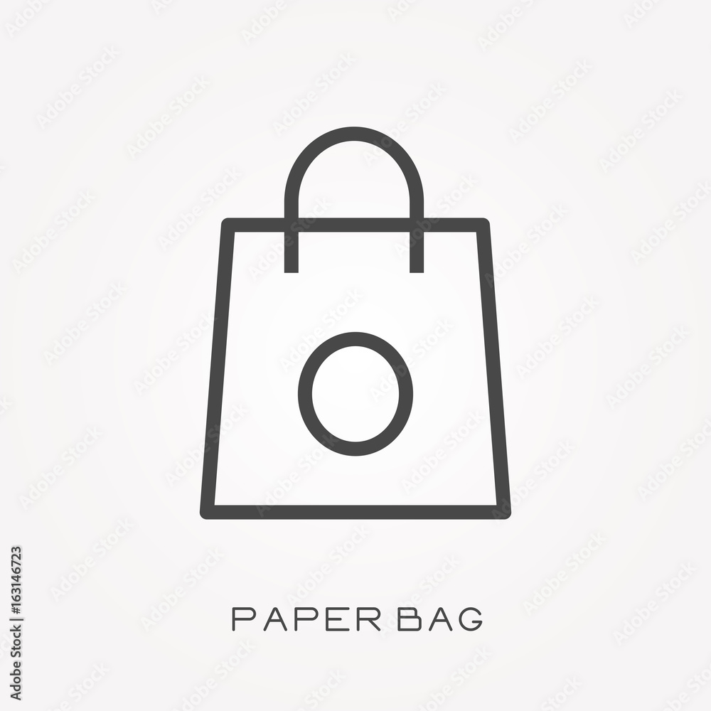 Line icon paper bag Line icon paper bag