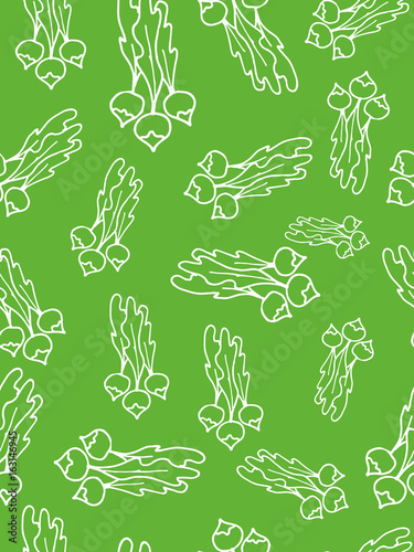 Radish vector doodle seamless pattern